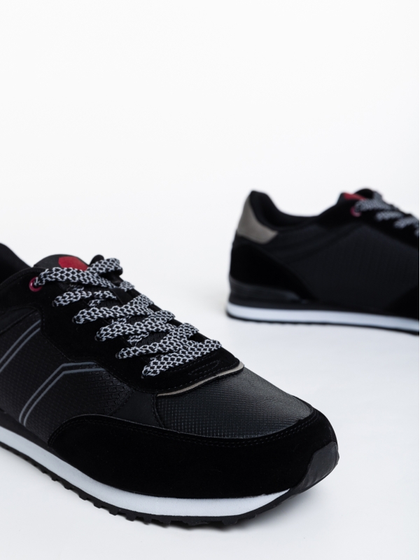 Мъжки спортни обувки черни от текстилен материал Petros, 4 - Kalapod.bg