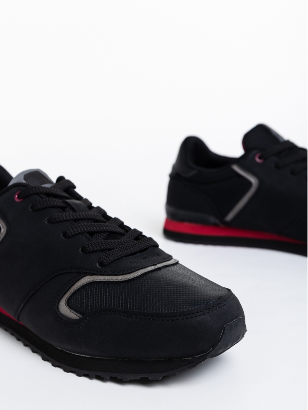 Мъжки спортни обувки черни от еко кожа Devonte, 4 - Kalapod.bg