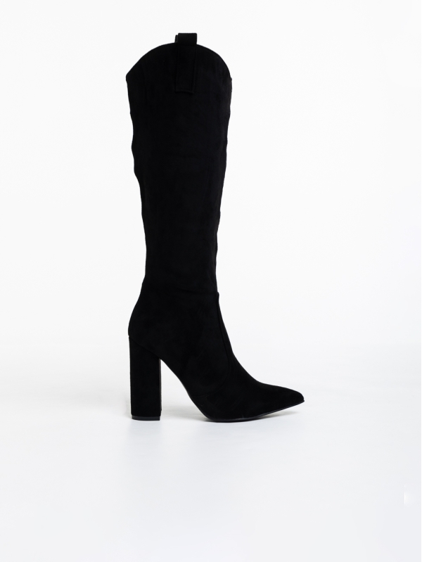 Дамски чизми черни от текстилен материал Mairead, 5 - Kalapod.bg