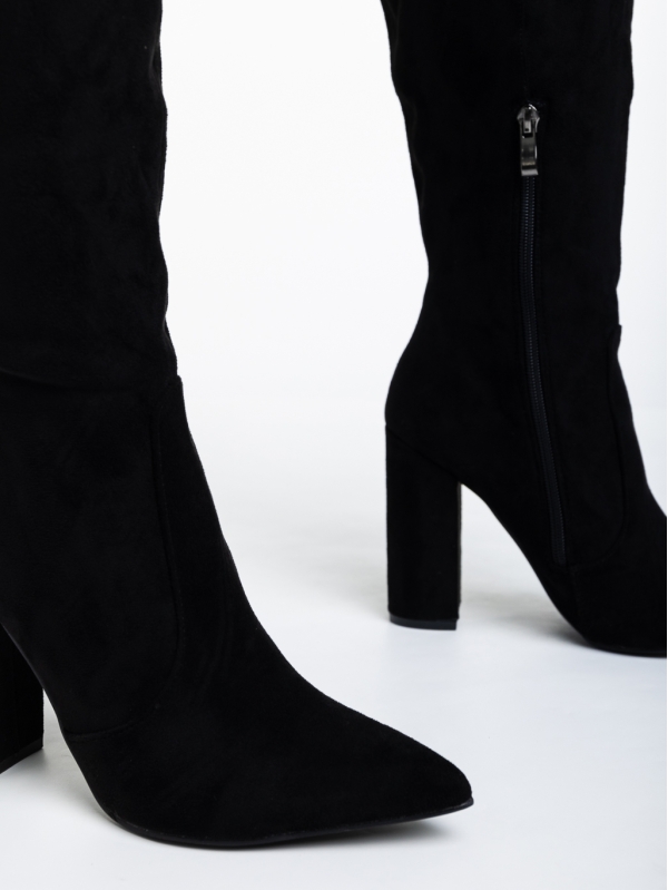Дамски чизми черни от текстилен материал Mairead, 6 - Kalapod.bg