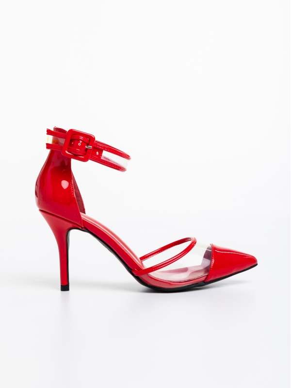 Дамски обувки червени от еко кожа лачена Alva, 5 - Kalapod.bg