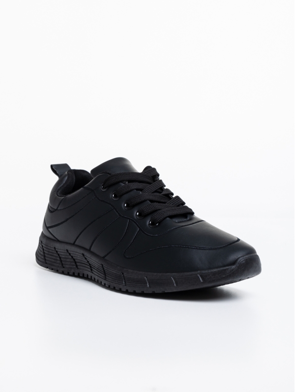 Мъжки спортни обувки черни от еко кожа Kemit - Kalapod.bg