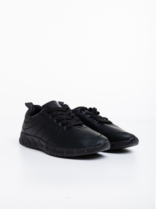 Мъжки спортни обувки черни от еко кожа Kemit, 3 - Kalapod.bg