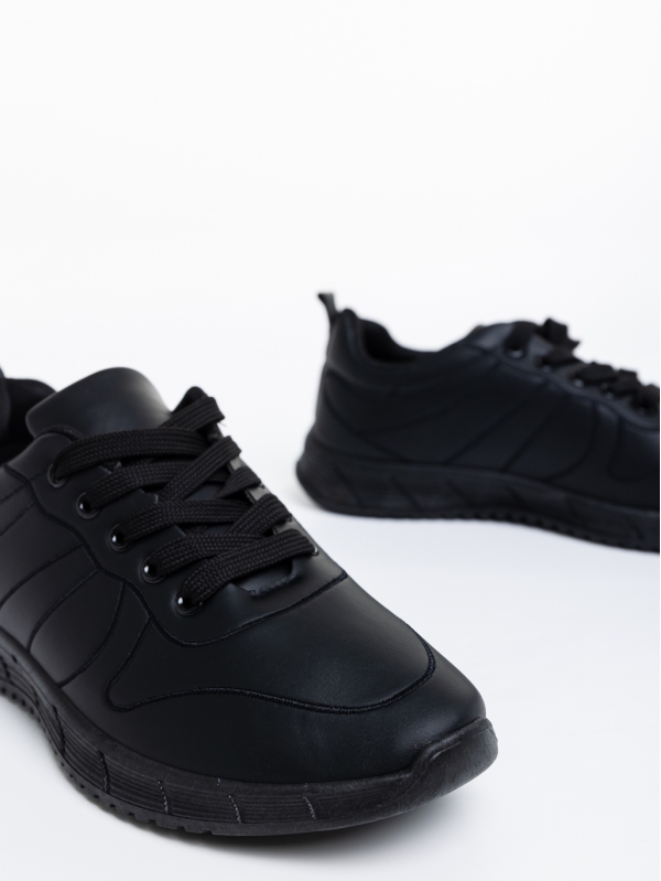 Мъжки спортни обувки черни от еко кожа Kemit, 4 - Kalapod.bg