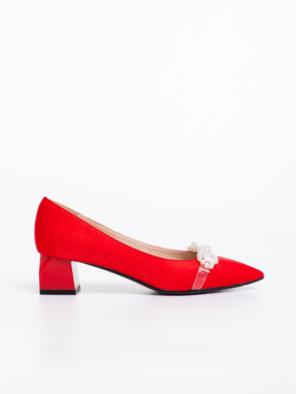 Дамски обувки червени от текстилен материал Maricela, 5 - Kalapod.bg