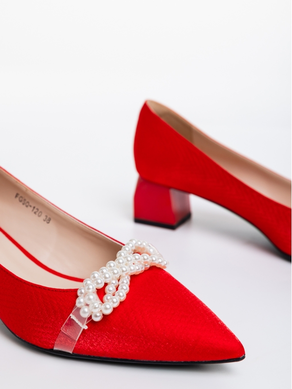 Дамски обувки червени от текстилен материал Maricela, 6 - Kalapod.bg