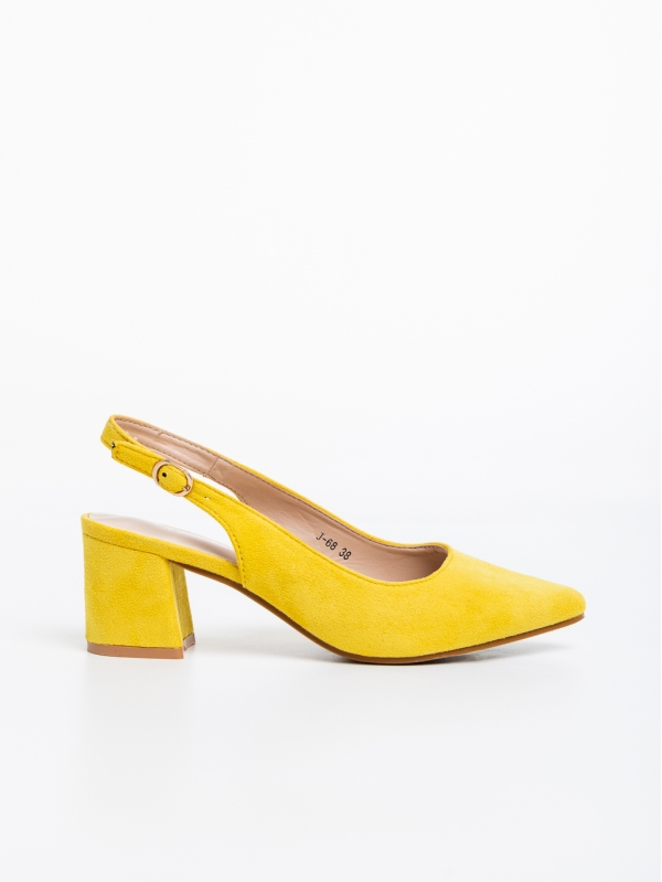 Дамски обувки жълти от текстилен материал Jazmyn, 5 - Kalapod.bg