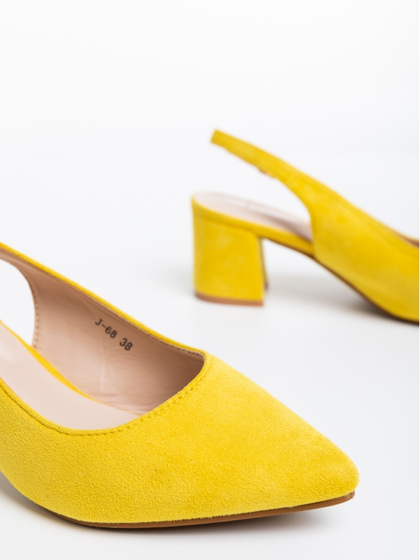 Дамски обувки жълти от текстилен материал Jazmyn, 6 - Kalapod.bg