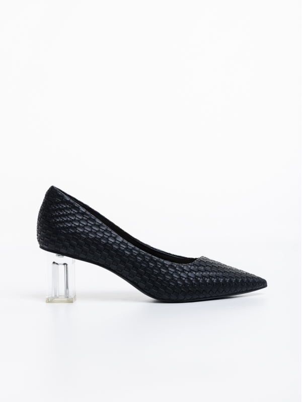 Дамски обувки черни с ток от еко кожа Novyanna, 5 - Kalapod.bg