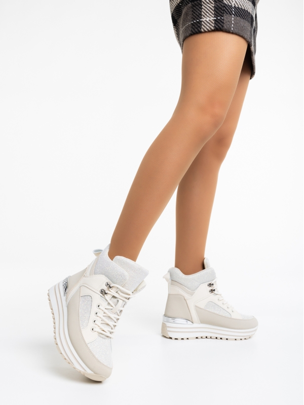 Дамски спортни обувки бежови от еко кожа Shantae, 3 - Kalapod.bg