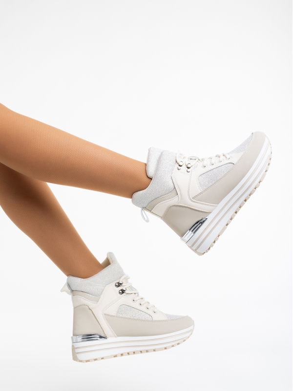 Дамски спортни обувки бежови от еко кожа Shantae - Kalapod.bg