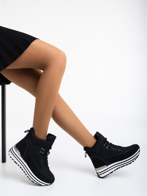 Дамски спортни обувки черни от еко кожа Shantae, 4 - Kalapod.bg