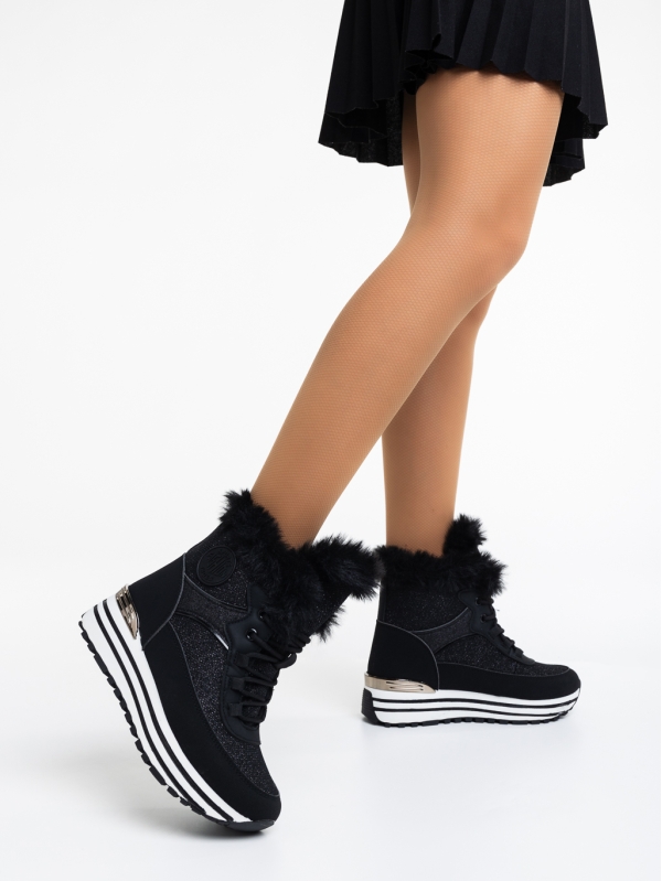 Дамски спортни обувки черни от еко кожа Alethea, 3 - Kalapod.bg