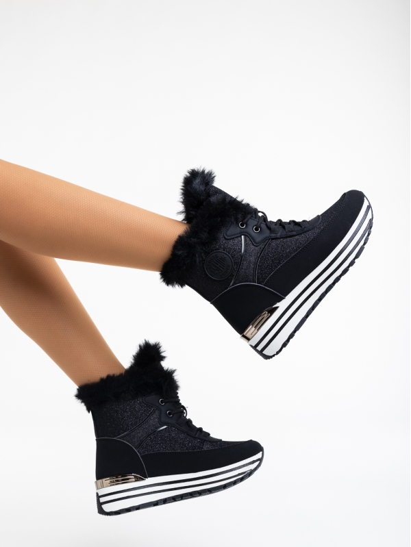 Дамски спортни обувки черни от еко кожа Alethea, 4 - Kalapod.bg