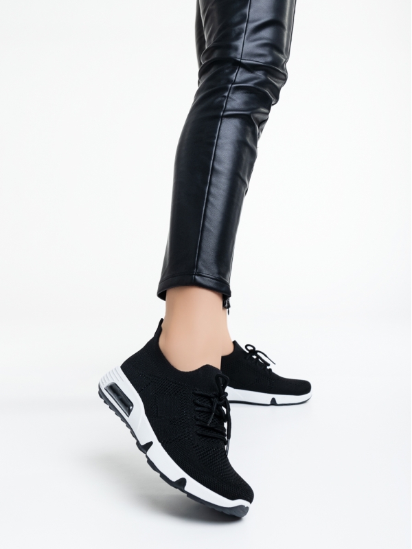 Дамски спортни обувки черни от текстилен материал Cayley, 2 - Kalapod.bg