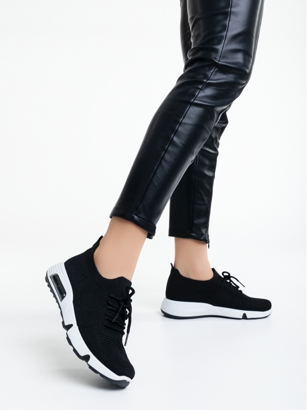 Дамски спортни обувки черни от текстилен материал Cayley, 3 - Kalapod.bg