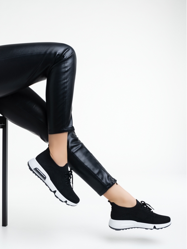Дамски спортни обувки черни от текстилен материал Cayley, 4 - Kalapod.bg