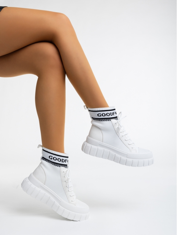 Дамски  спортни обувки бели от текстилен  материал Princell - Kalapod.bg