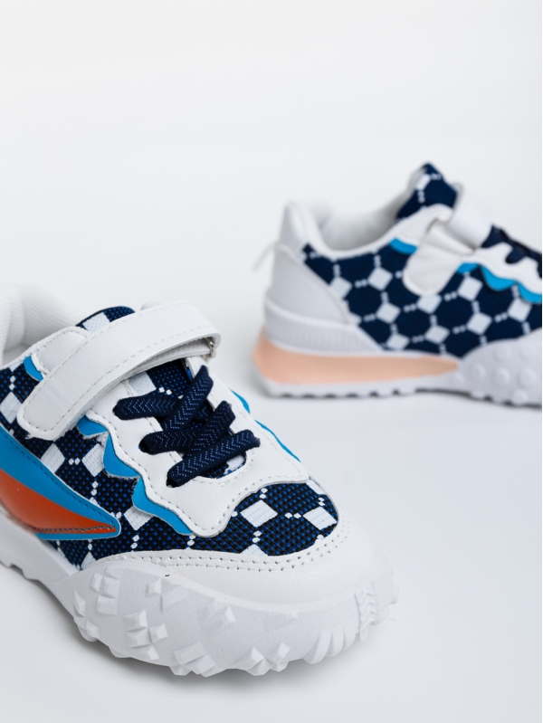 Детски спортни обувки бели с синю от текстилен  материал Codie, 4 - Kalapod.bg