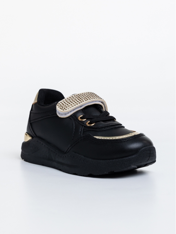 Детски спортни обувки черни от екологична кожа Dericka, 2 - Kalapod.bg