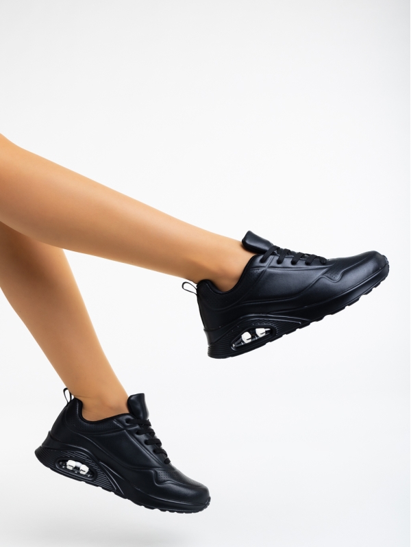 Дамски спортни обувки черни от екологична кожа Arline, 3 - Kalapod.bg