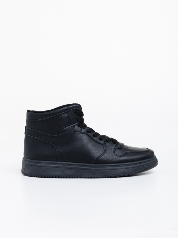 Мъжки спортни обувки черни от еко кожа Emanoil, 3 - Kalapod.bg