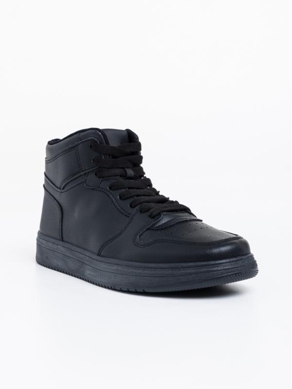 Мъжки спортни обувки черни от еко кожа Emanoil, 2 - Kalapod.bg