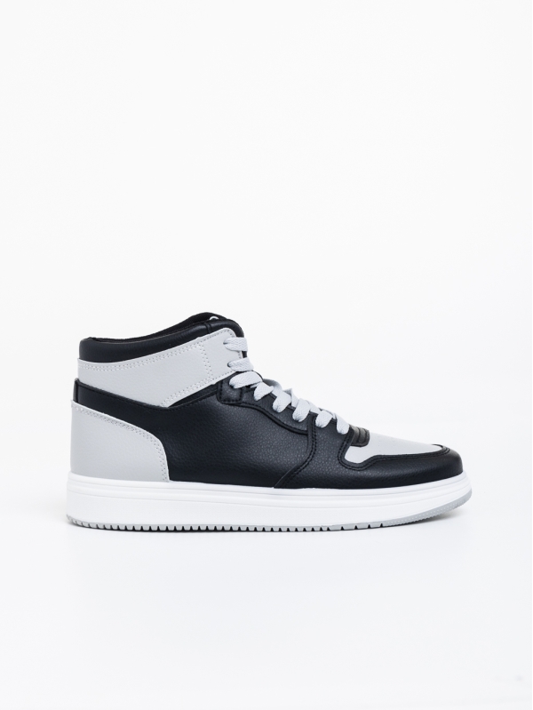 Мъжки спортни обувки черни с сиво от екологична кожа Emanoil, 3 - Kalapod.bg