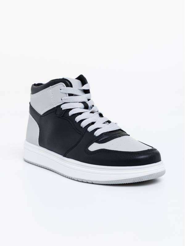Мъжки спортни обувки черни с сиво от екологична кожа Emanoil, 2 - Kalapod.bg