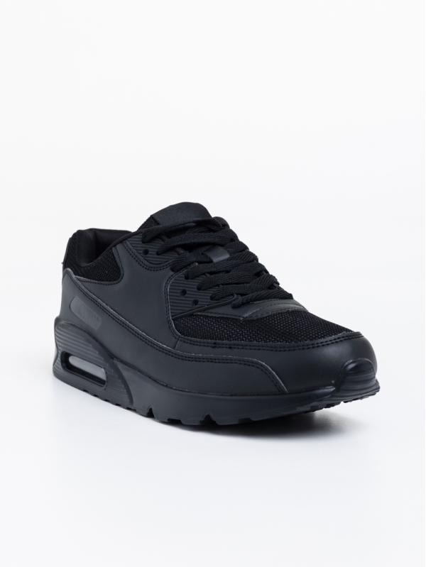 Мъжки спортни обувки черни от екологична кожа Bram, 2 - Kalapod.bg