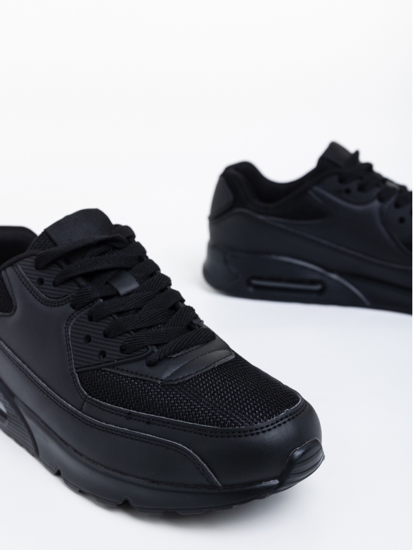 Мъжки спортни обувки черни от екологична кожа Bram, 4 - Kalapod.bg