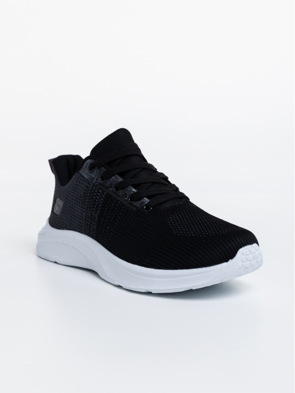 Мъжки спортни обувки черни  от текстилен  материал Manolo, 2 - Kalapod.bg