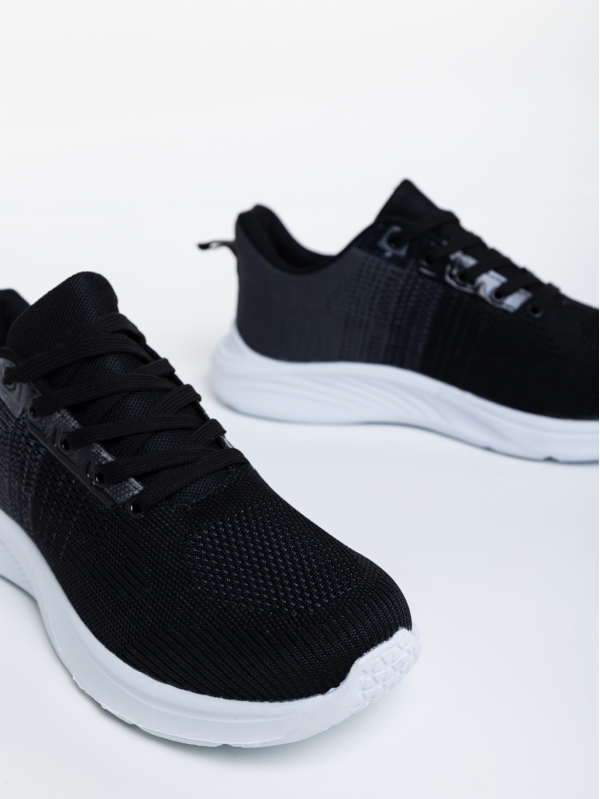 Мъжки спортни обувки черни  от текстилен  материал Manolo, 4 - Kalapod.bg