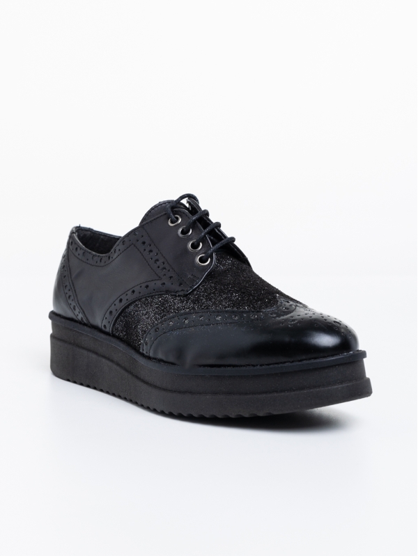 Всекидневни дамски обувки черни от естествена кожа Loulou, 2 - Kalapod.bg