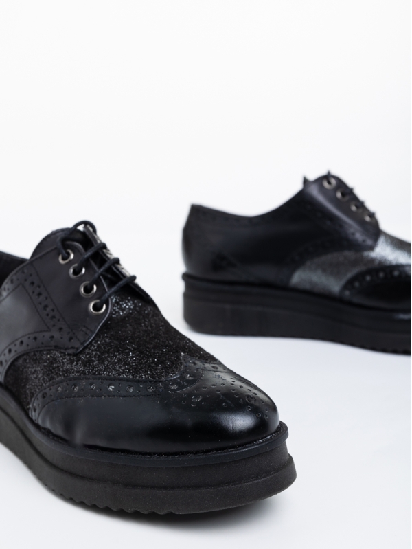 Всекидневни дамски обувки черни от естествена кожа Loulou, 4 - Kalapod.bg