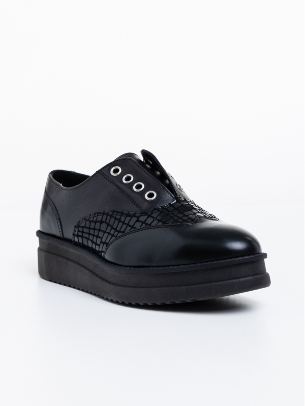 Всекидневни дамски обувки черни от естествена кожа Reilly, 2 - Kalapod.bg