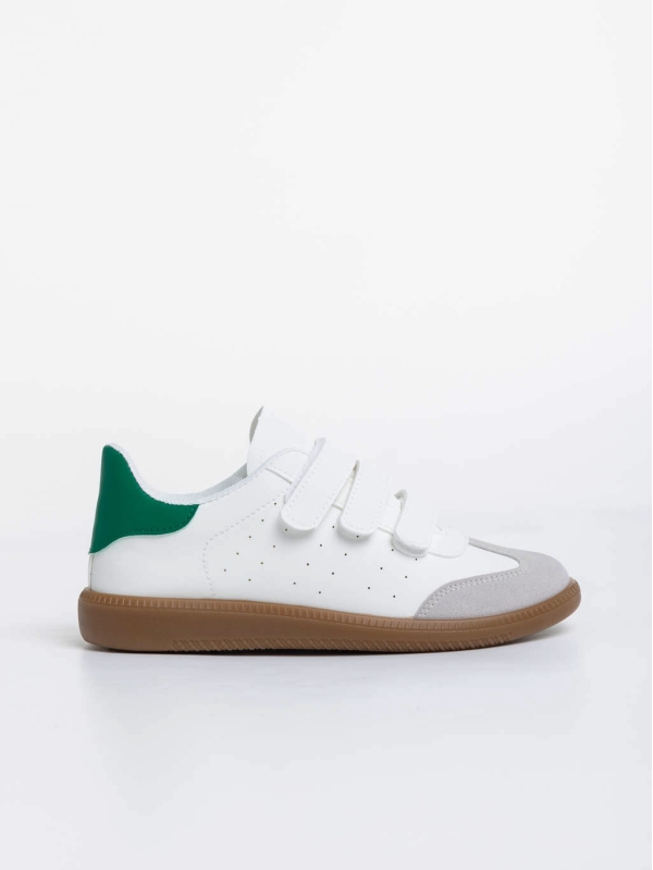 Дамски  спортни обувки бели с зелено от екологична кожа  Raynor, 5 - Kalapod.bg