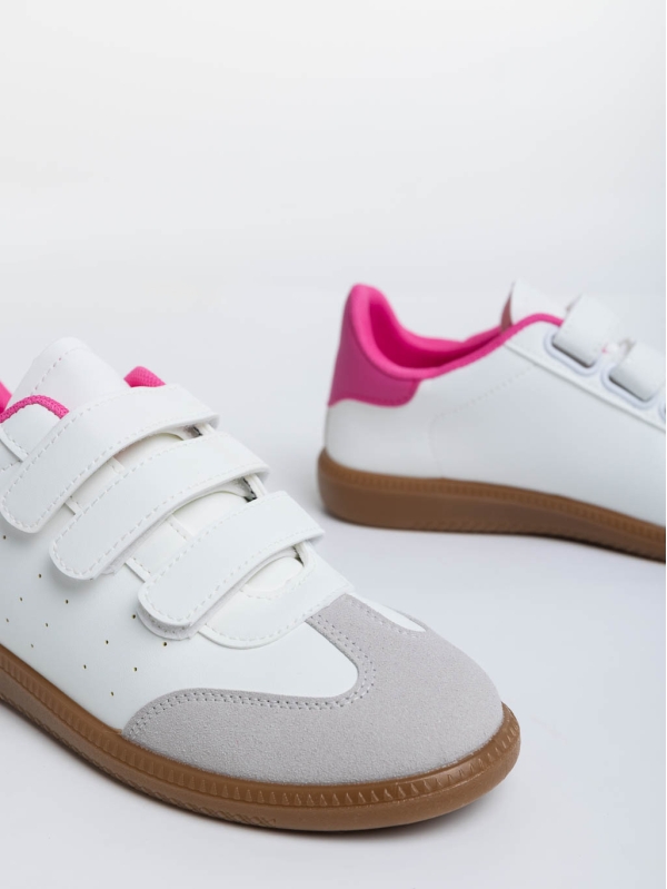 Дамскии спортни обувки бели с  розово от екологична кожа Raynor, 6 - Kalapod.bg