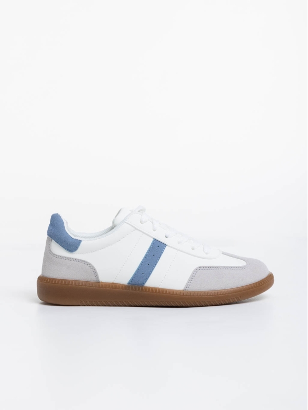 Дамски  спортни обувки бели с синю от екологична кожа Liliha, 5 - Kalapod.bg