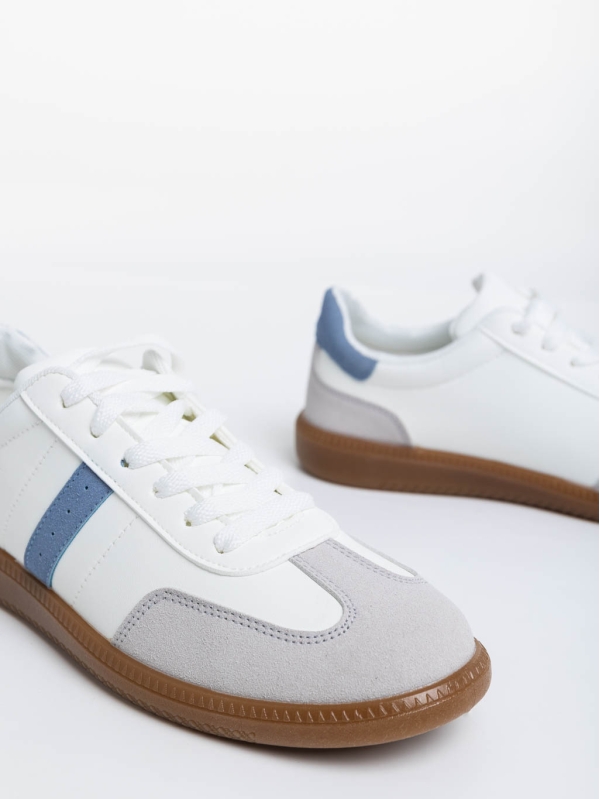 Дамски  спортни обувки бели с синю от екологична кожа Liliha, 6 - Kalapod.bg