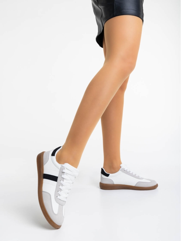 Дамски спортни обувки бели от екологична кожа Liliha, 3 - Kalapod.bg