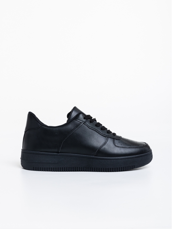 Мъжки  спортни обувки черни от екологична кожаCaiden, 3 - Kalapod.bg