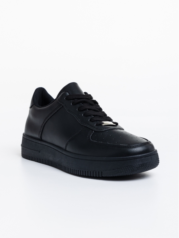 Мъжки  спортни обувки черни от екологична кожаCaiden, 2 - Kalapod.bg