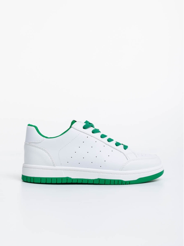 Дамски спортни обувки бяло с зелено от екологична кожа Kiersten, 5 - Kalapod.bg