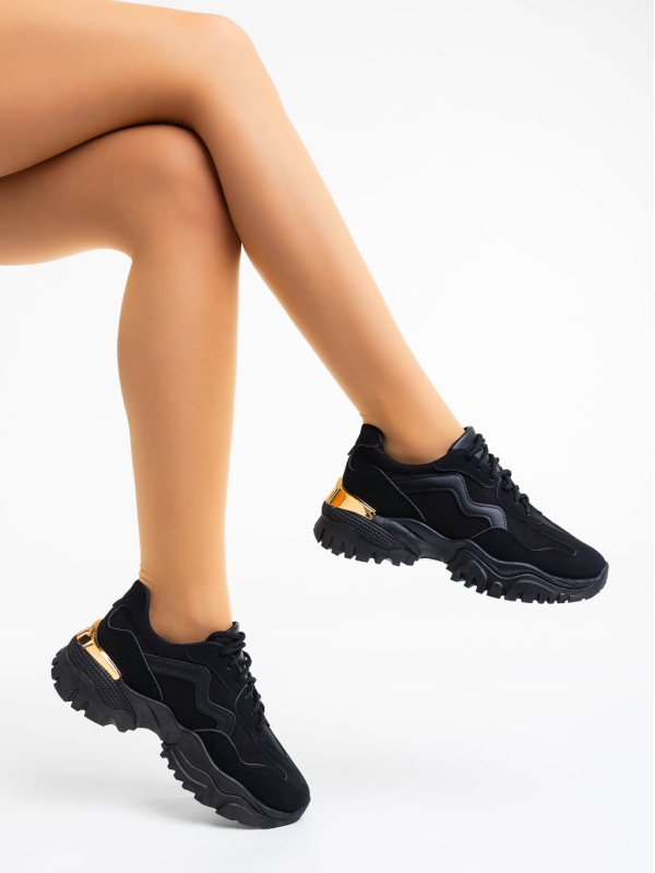 Дамски  спортни обувки черни от текстилен  материал Nimue - Kalapod.bg
