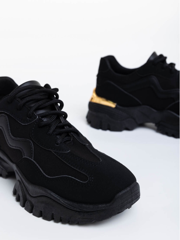 Дамски  спортни обувки черни от текстилен  материал Nimue, 6 - Kalapod.bg