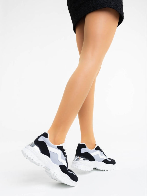 Дамски  спортни обувки сиви от текстилен  материал Nimue, 3 - Kalapod.bg