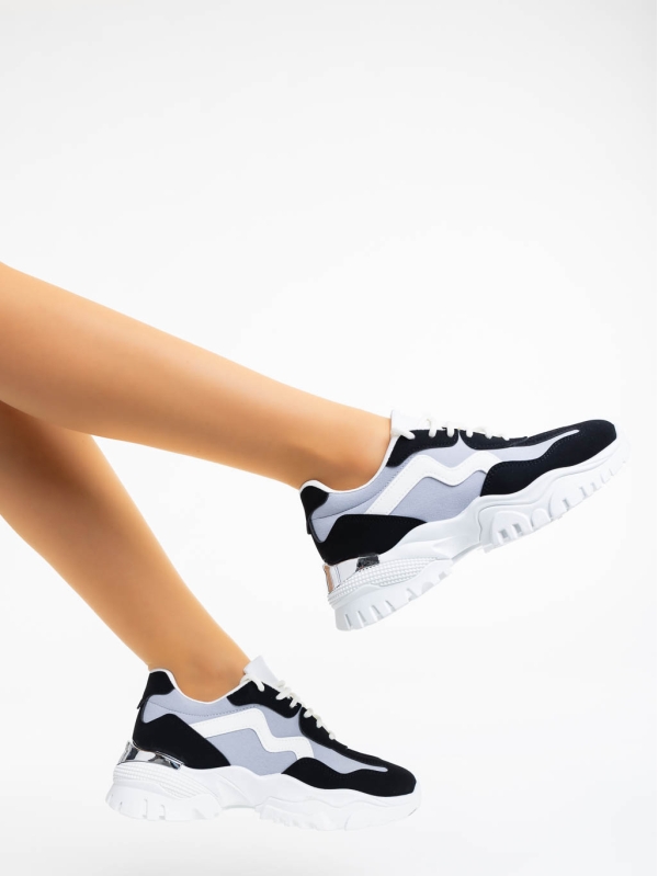 Дамски  спортни обувки сиви от текстилен  материал Nimue, 4 - Kalapod.bg