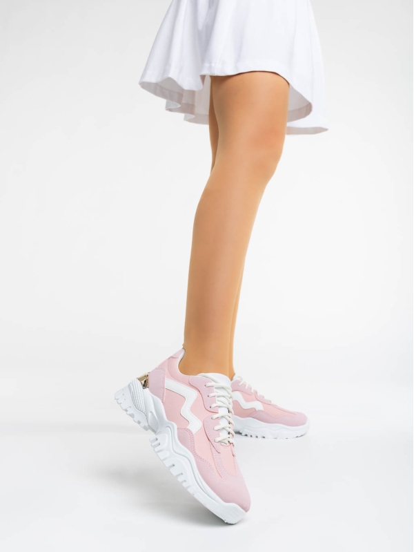 Дамски спортни обувки розови от текстилен  материал Nimue, 2 - Kalapod.bg