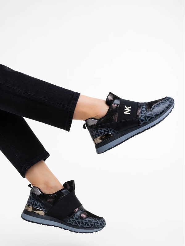 Дамски спортни обувки черни от еко кожа и текстилен материал Napua, 3 - Kalapod.bg